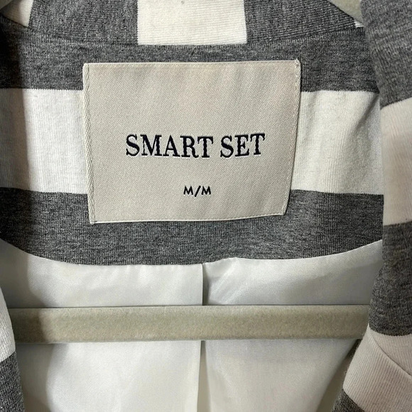 SMART SET Jersey Striped Lined Blazer, Size M - Picture 4 of 10
